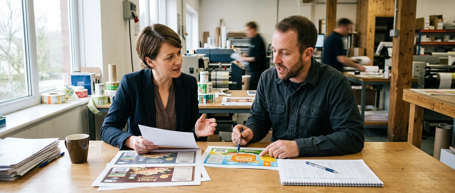 Custom label proofing and specification discussion