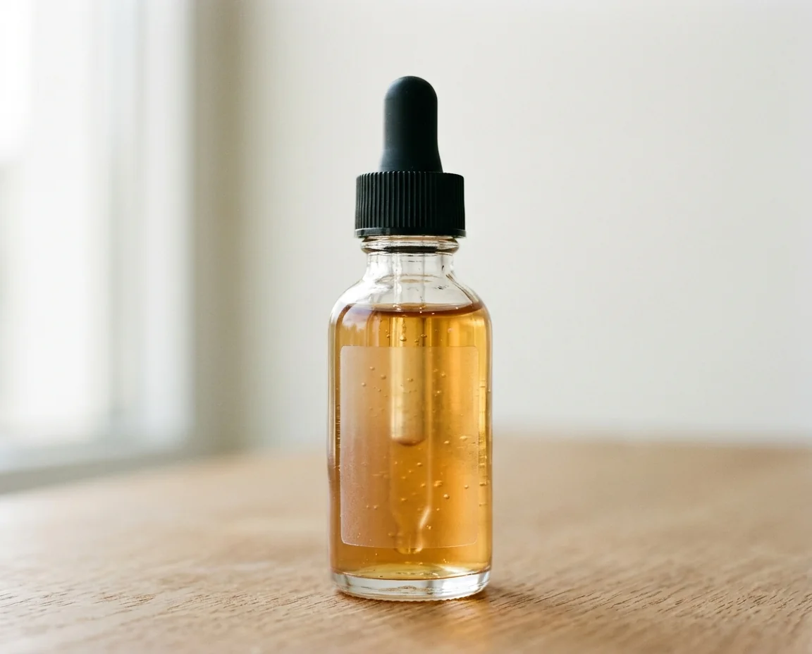 Custom serum bottle labels with no-label-look