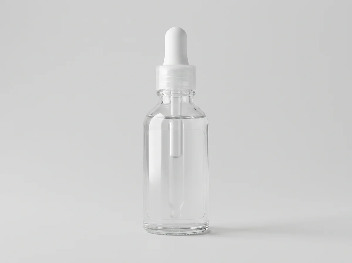 Same serum bottle with a clear BOPP no-label-look label