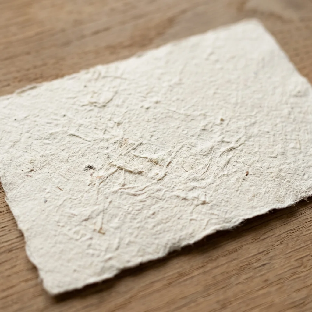 Textured paper label stock for boutique cosmetics