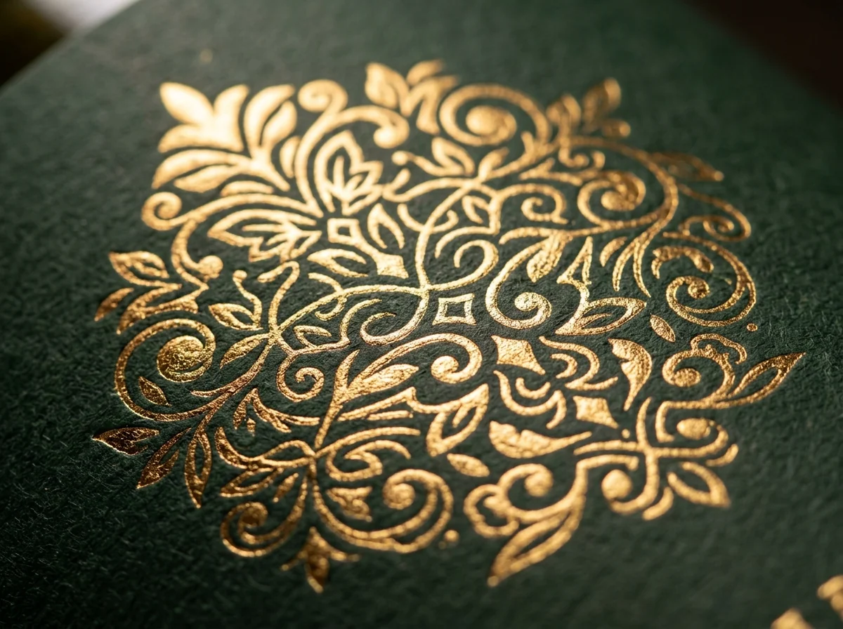 Foil stamping on a label