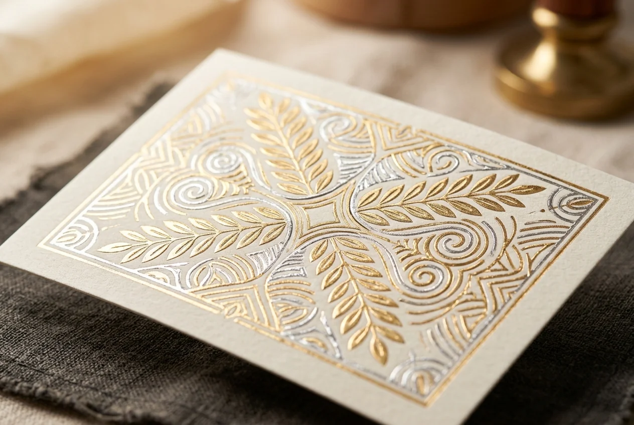 Gold and silver foil stamping finish